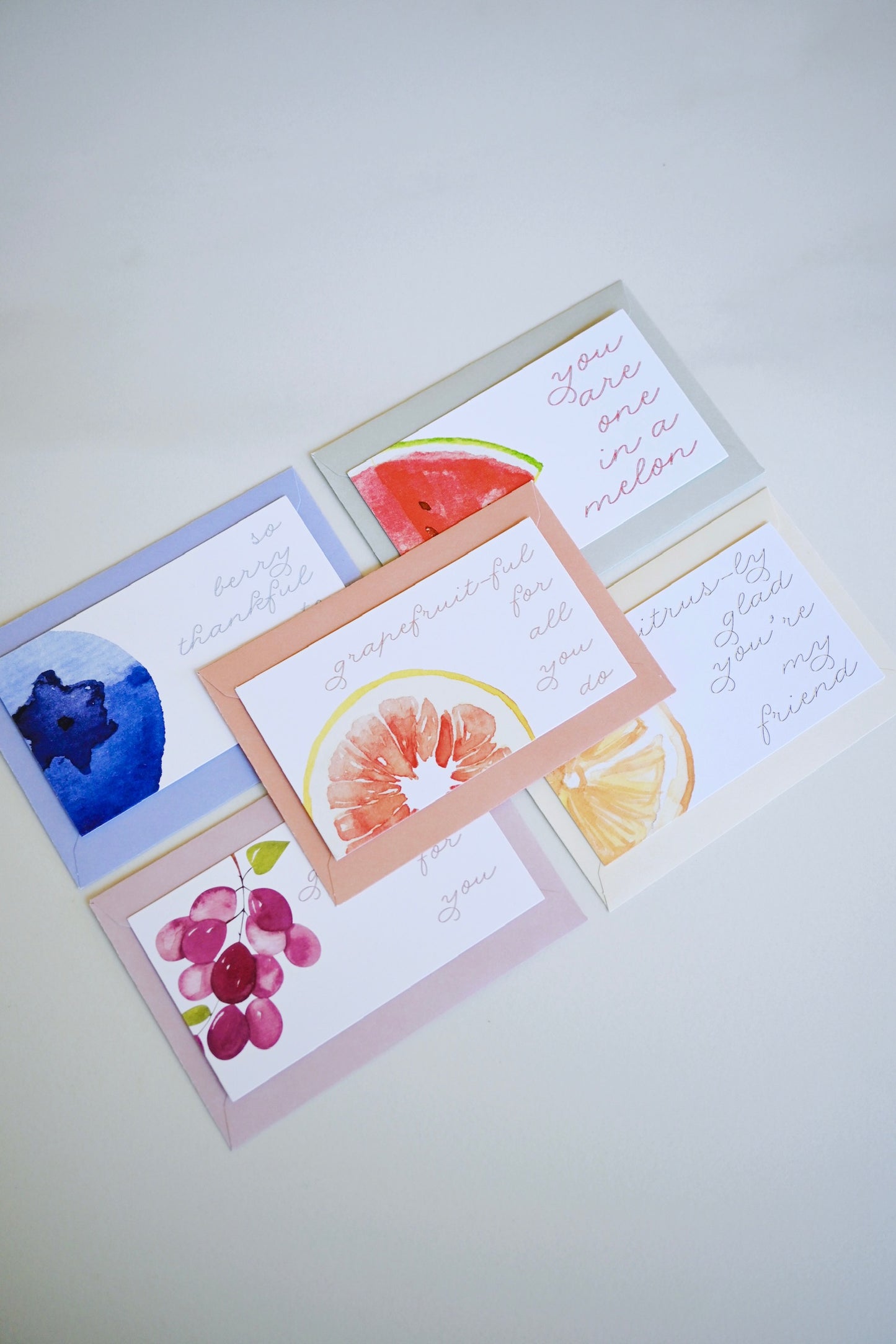 Fruit Themed Gift Card Tags - Set of 5 (includes envelopes)