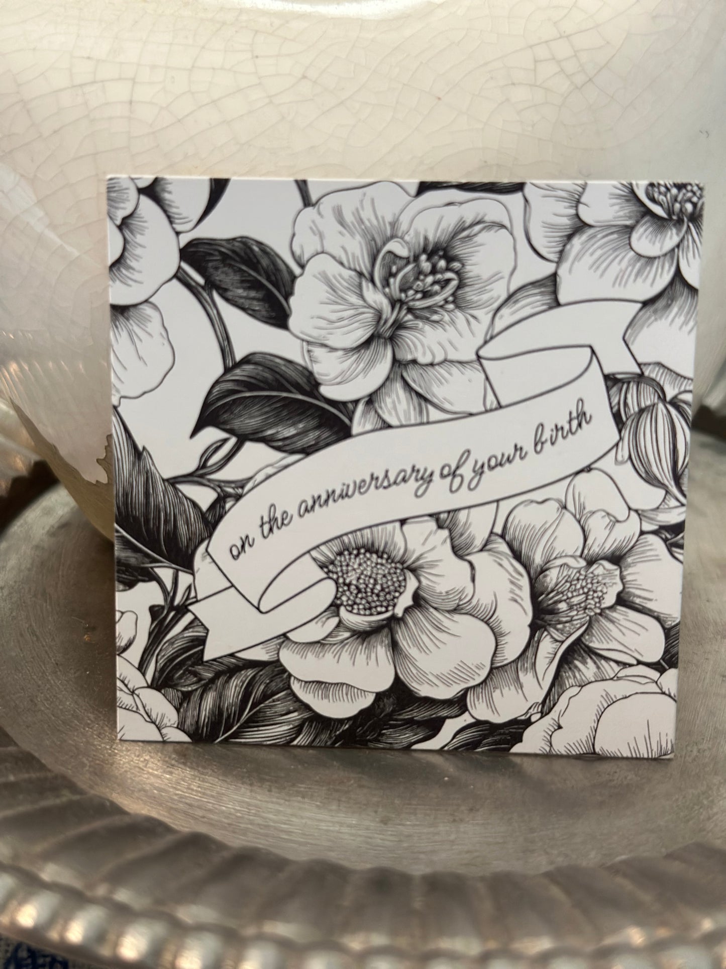 On The Anniversary of Your Birth - Square Gift Card- Set of 3 (2.5"x2.5")
