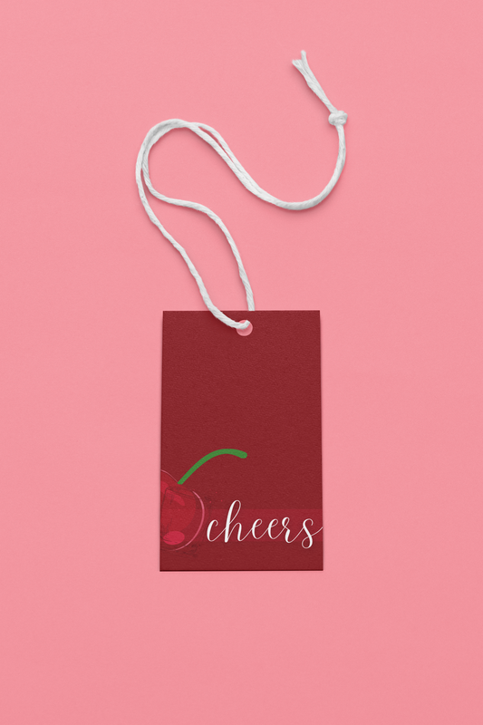 "Cheers" Spirit Gift Tags - Rocks Glass/Bourbon, Set of 5