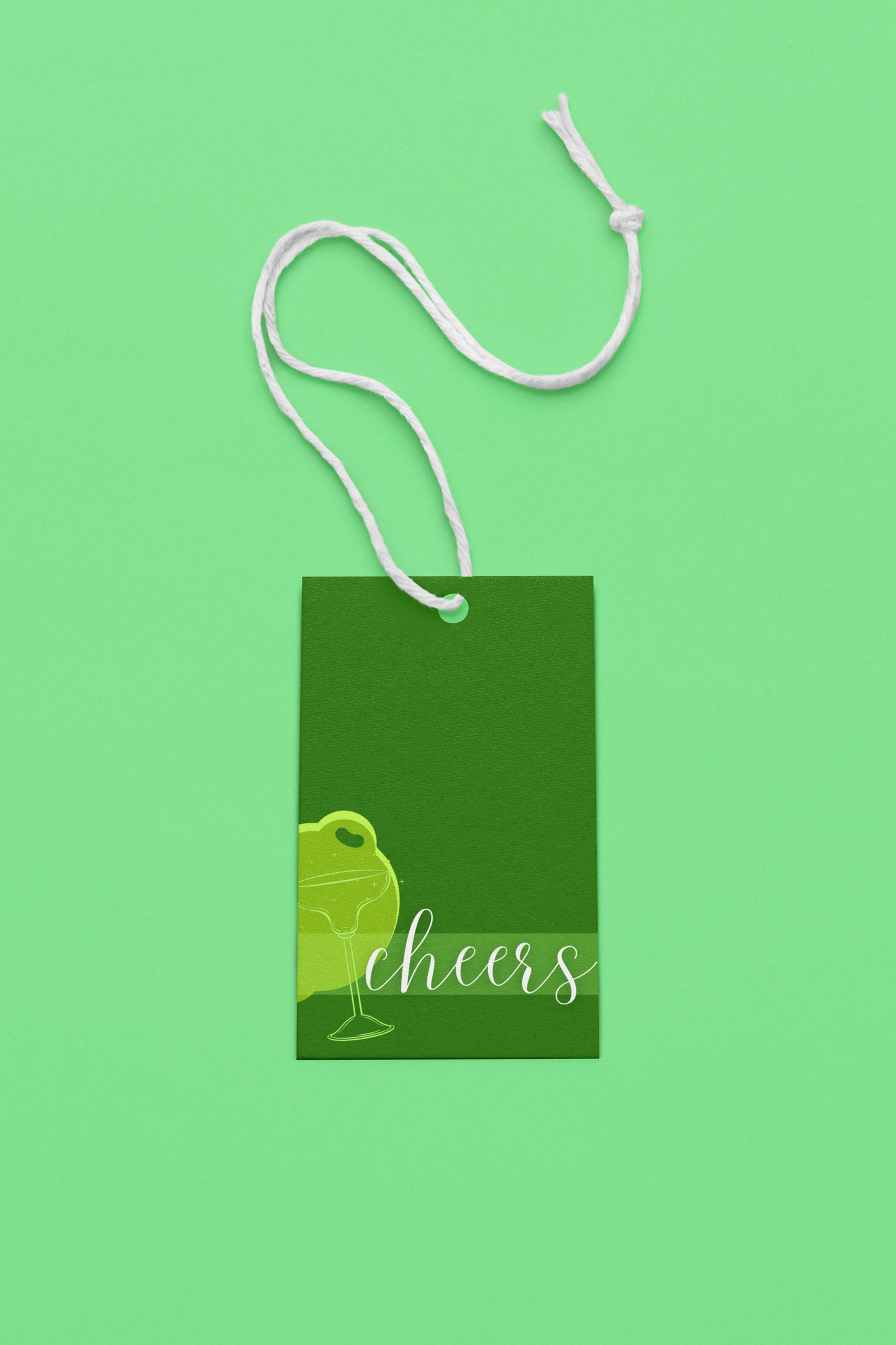 "Cheers" Spirit Gift Tags - Margarita Glass/Tequila, Set of 5