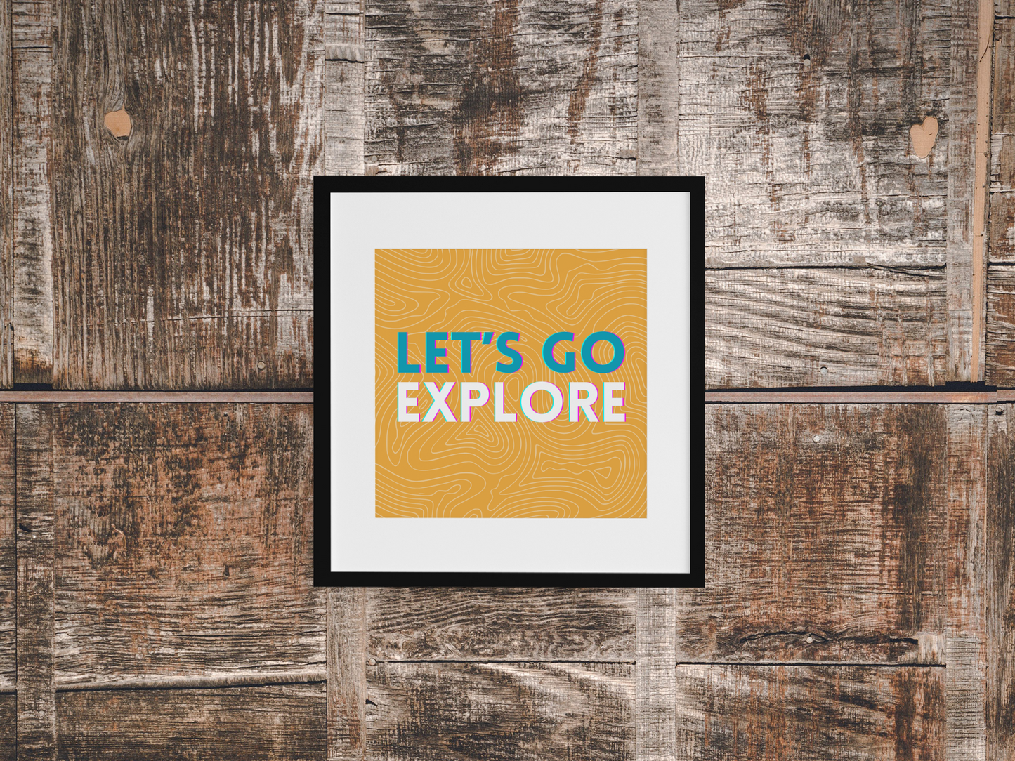 Let's Go Explore 5.5"d x 5.5" Square Print Wall Art