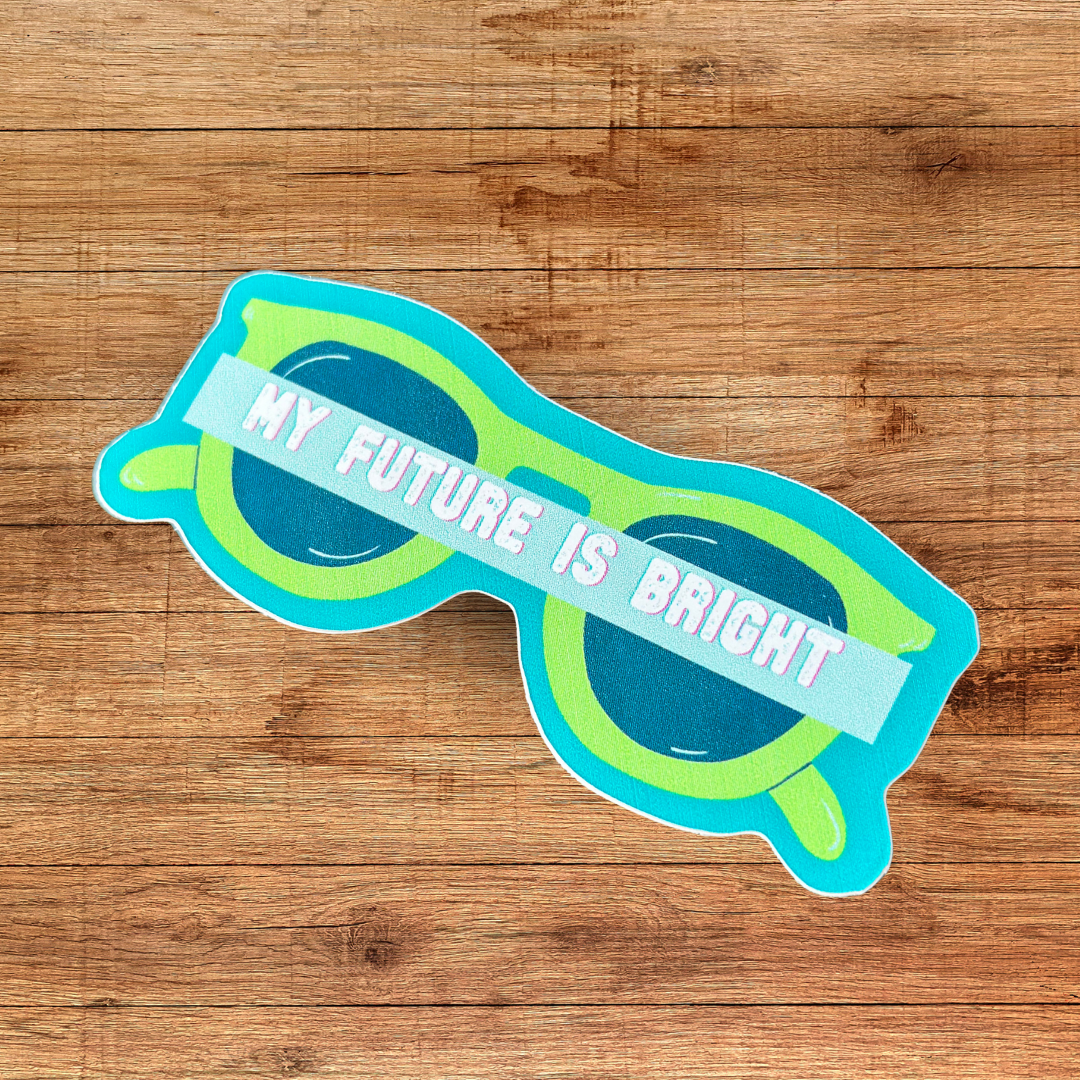 My Future Is Bright Sunglasses Sticker (Red or Green)
