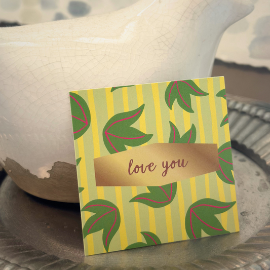 Love You Floral Gift Card (2.5"x2.5")