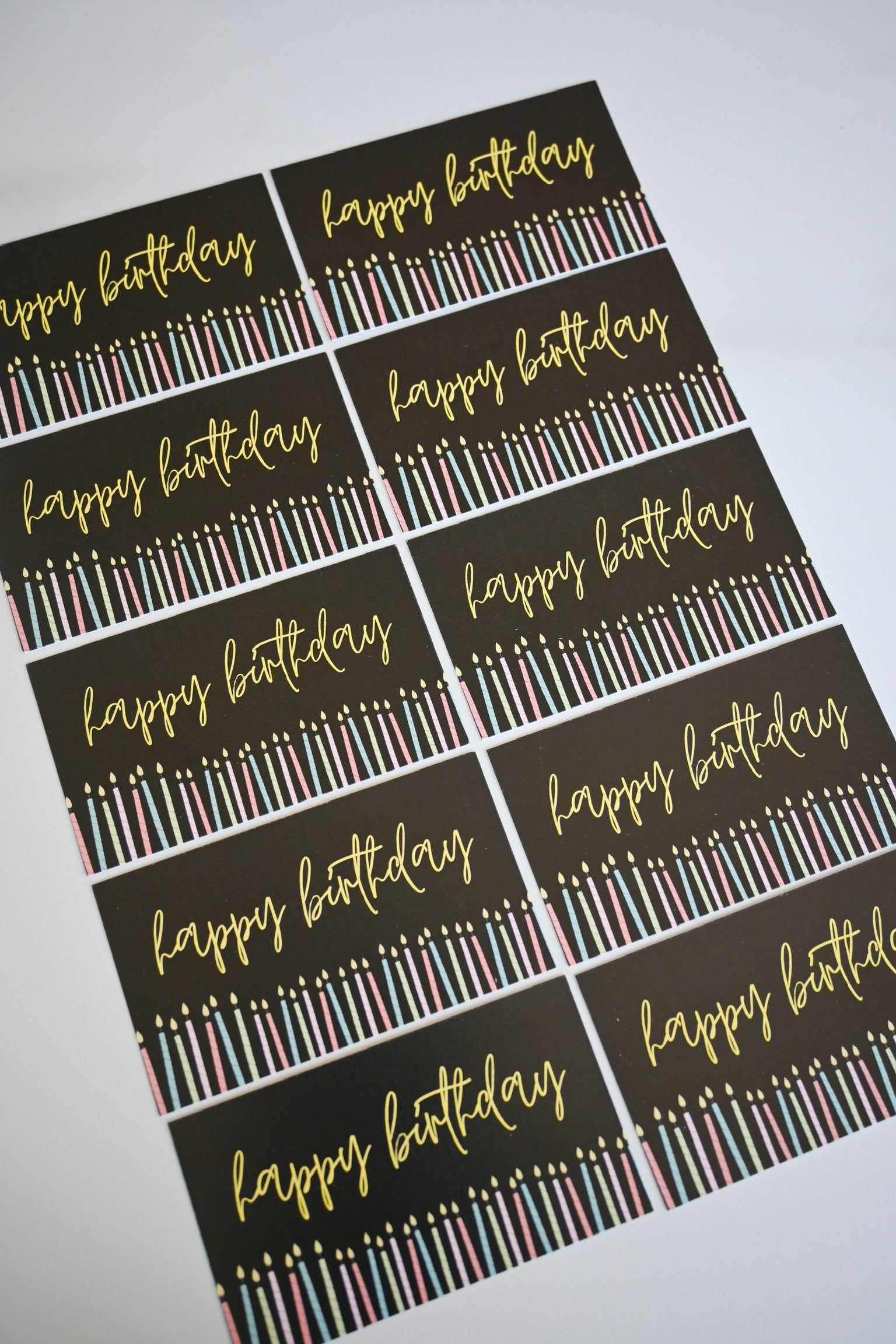 Happy Birthday Gift Card Tag Set of 10 with envelopes