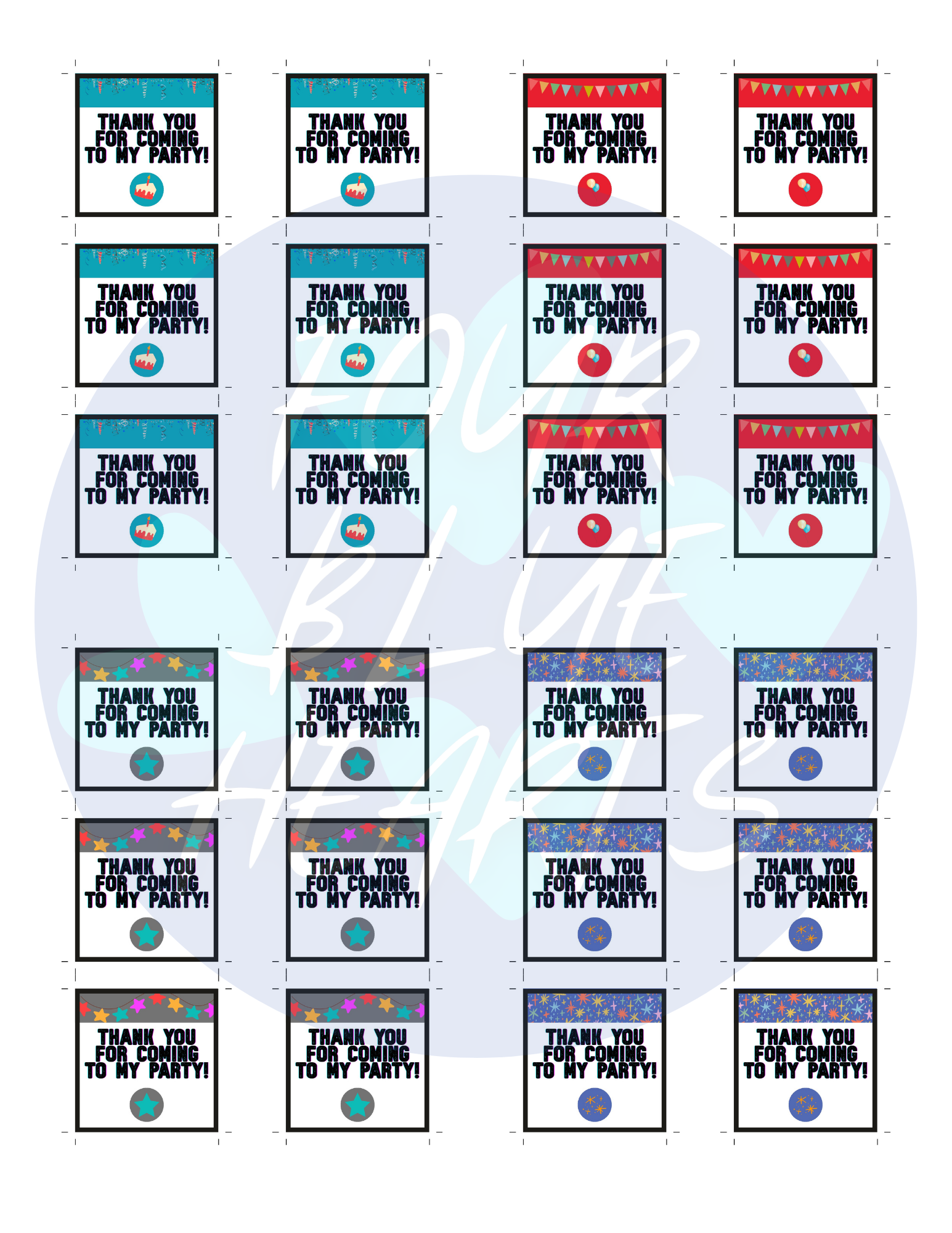 Party Favor Printable Sheet