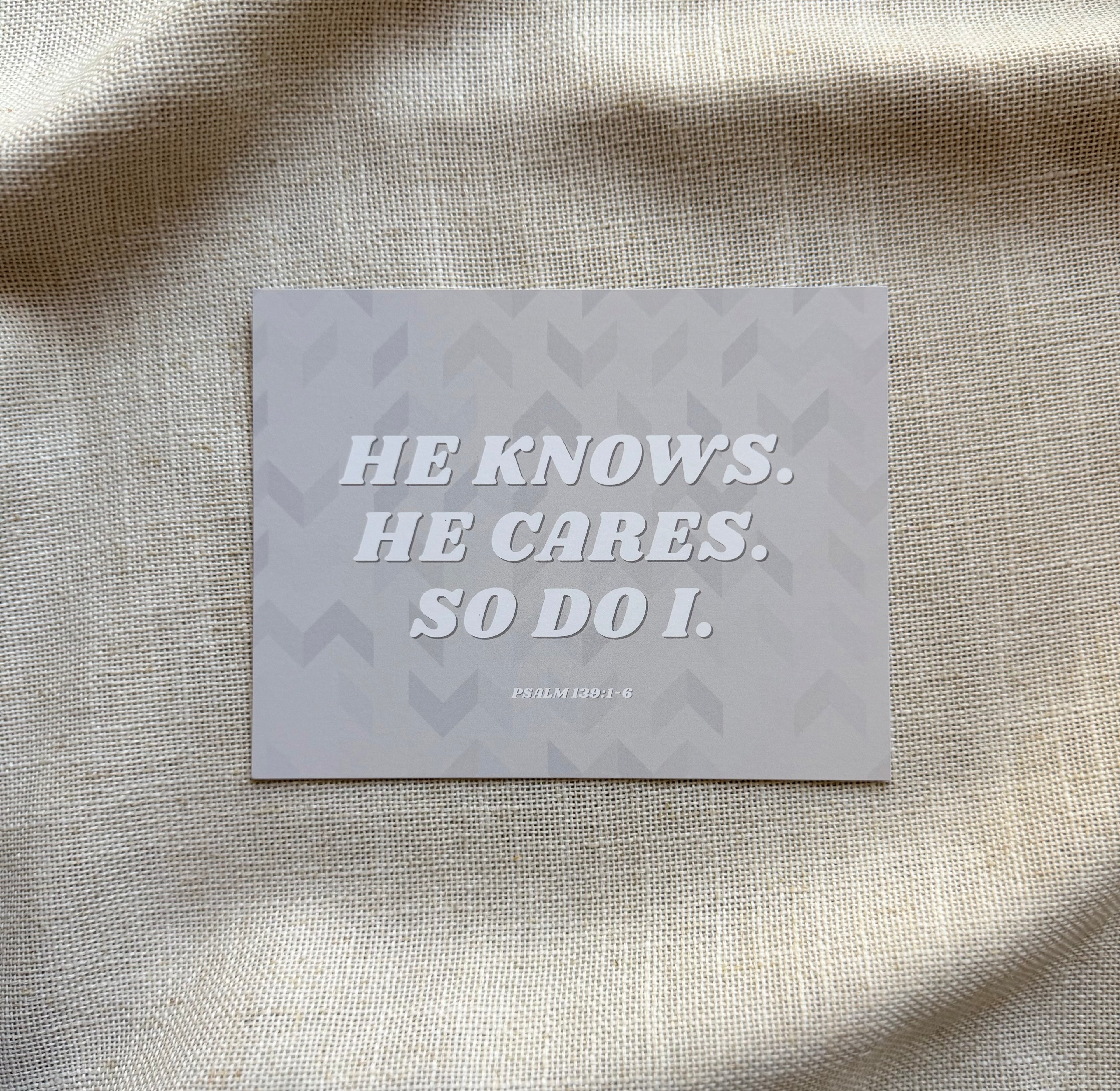 He Knows He Cares So Do I Notecard