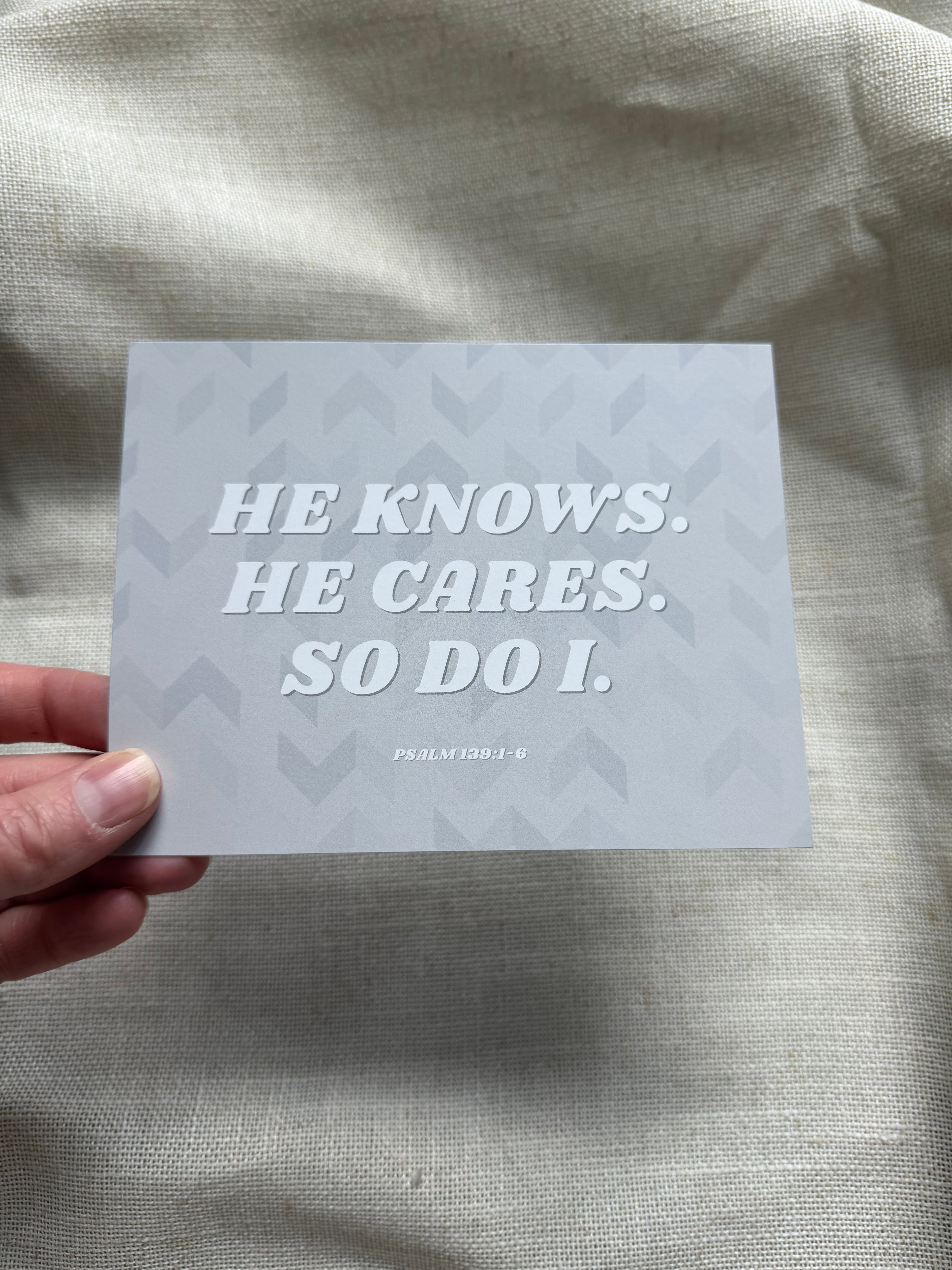 He Knows He Cares So Do I Notecard