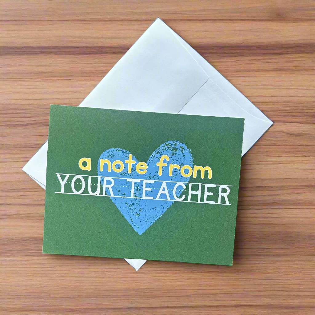 A Note From Your Teacher Notecards (younger student) - set of 25 with envelopes