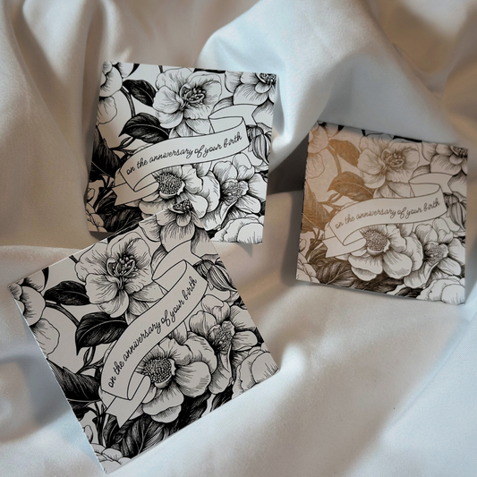On The Anniversary of Your Birth - Square Gift Card- Set of 3 (2.5"x2.5")