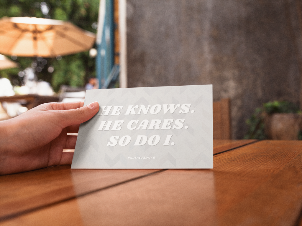 He Knows He Cares So Do I Notecard set of 5